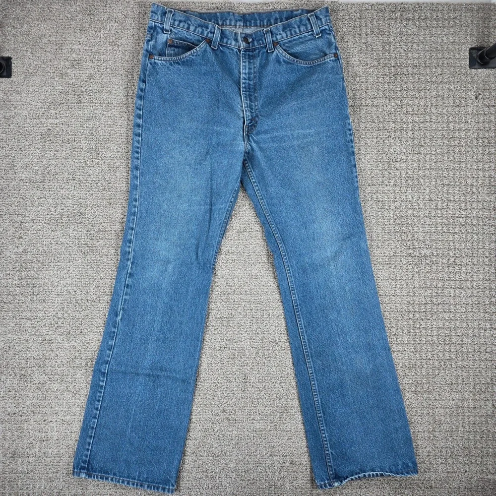 Levis Vintage 80s 1983 517 Orange Tab Jeans Mens Blue Denim Bootcut 34x34